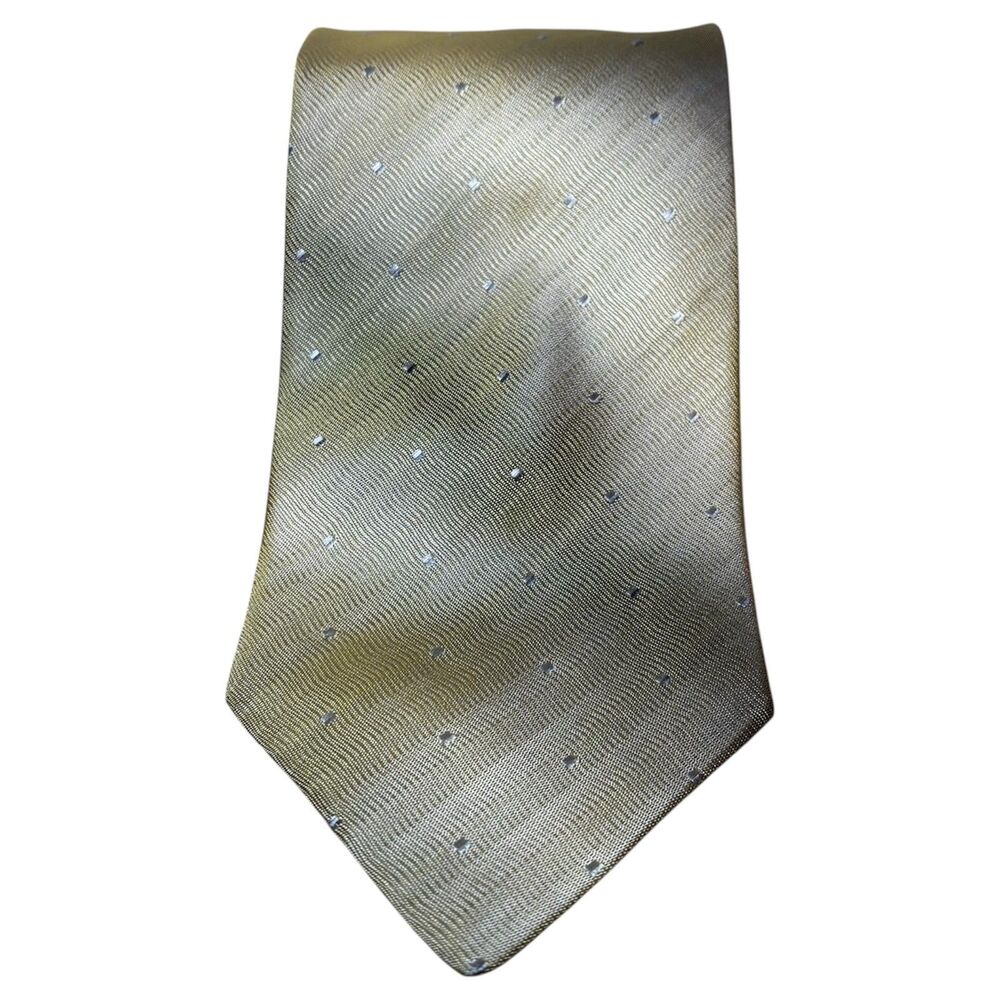 Pavone Men's Silk Tie Gold Gradient Dotted Pattern Handmade in Italy Business